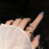 Red Adjustable Butterfly Ring for Women