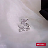 Red Adjustable Butterfly Ring for Women