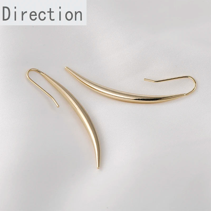 Advanced Sense Wolf Tooth Water Drop Crescent Earrings