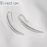 Advanced Sense Wolf Tooth Water Drop Crescent Earrings