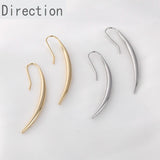 Advanced Sense Wolf Tooth Water Drop Crescent Earrings