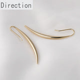 Advanced Sense Wolf Tooth Water Drop Crescent Earrings