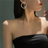 Advanced Sense Diamond Ring Big Ear Ring Earrings