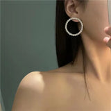 Advanced Sense Diamond Ring Big Ear Ring Earrings