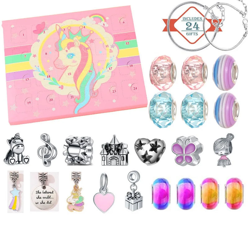 Christmas DIY Unicorn Charm Bracelet Kit for Women