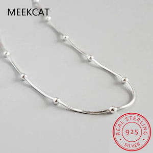 925 Silver Snake Chain Choker Necklace for Women