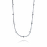 925 Silver Snake Chain Choker Necklace for Women