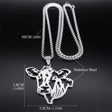 Cow Pendant Necklace Stainless Steel Chain Party Gift Jewelry