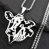 Cow Pendant Necklace Stainless Steel Chain Party Gift Jewelry