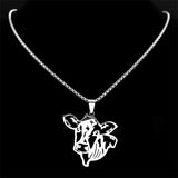 Cow Pendant Necklace Stainless Steel Chain Party Gift Jewelry