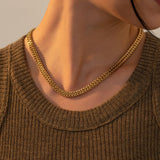 Minimalist Stainless Steel Snake Chain Choker Necklace for Women