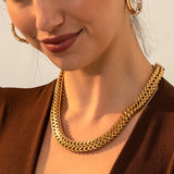 Minimalist Stainless Steel Snake Chain Choker Necklace for Women