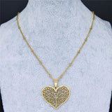 Tree of Life Heart Pendant Necklace Stainless Steel Jewelry