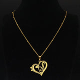 Music Note Heart Treble Clef Necklace Stainless Steel