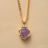 Moonstone Amethyst Pendant Necklace for Women