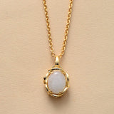 Moonstone Amethyst Pendant Necklace for Women