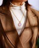 Moonstone Amethyst Pendant Necklace for Women