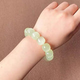 Afghan Jade Bead Carving Bracelet Natural Elastic Bangle Charm Jewellery