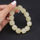Afghan Jade Bead Carving Bracelet Natural Elastic Bangle Charm Jewellery