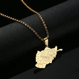 Afghanistan Cities Map Pendant Necklaces For Women