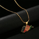 Afghanistan Map Pendant Necklace Afghan Flag Chain Jewelry