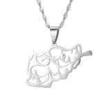 Afghanistan Map Cities Name Pendant Necklace for Women, Gold Afghan Maps Jewelry