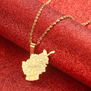 Afghan Map Cities Name Pendant Necklace Afghan Maps Jewelry
