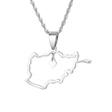 Afghanistan Map Heart Pendant Necklace Afghan Maps Jewelry
