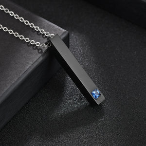 Personalized Bar Pendant Engrave Name Necklace Stainless Steel