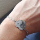 Stainless Steel Heart Pendant Engraved Name Date Bracelet