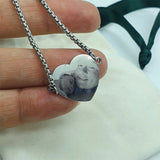 Stainless Steel Heart Pendant Engraved Name Date Bracelet