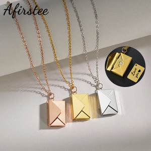 Love Letter Pendant Necklace Stainless Steel Jewelry Valentine Gift