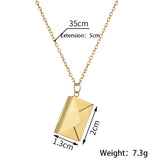 Love Letter Pendant Necklace Stainless Steel Jewelry Valentine Gift
