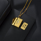 Love Letter Pendant Necklace Stainless Steel Jewelry Valentine Gift