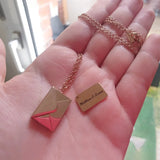 Love Letter Pendant Necklace Stainless Steel Jewelry Valentine Gift