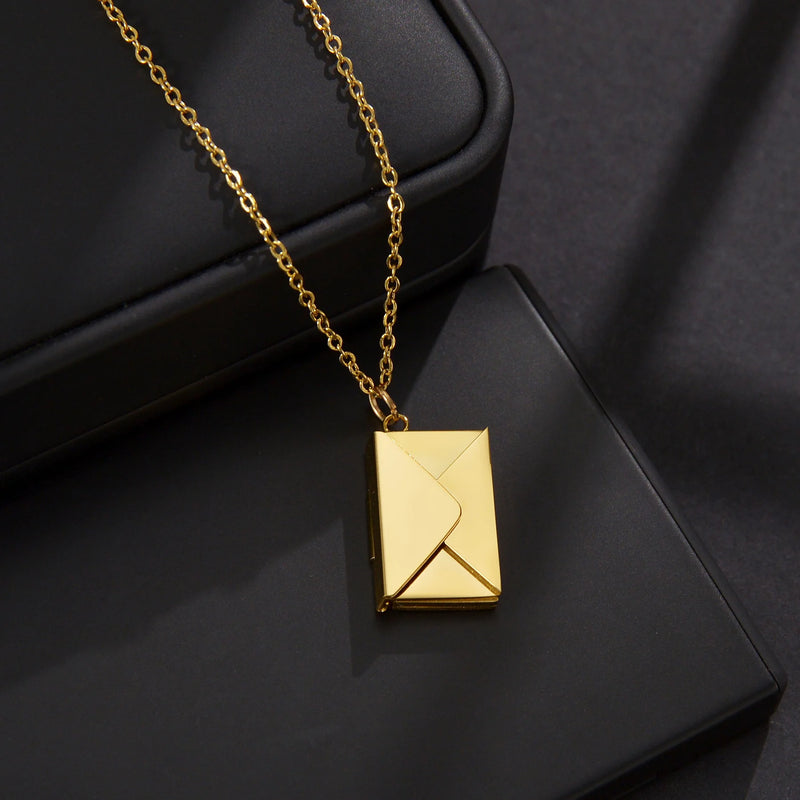 Love Letter Pendant Necklace Stainless Steel Jewelry Valentine Gift