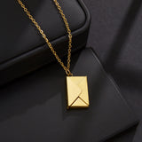 Love Letter Pendant Necklace Stainless Steel Jewelry Valentine Gift