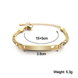 Personalized Heart Bracelet Stainless Steel Nameplate Date