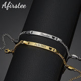 Personalized Heart Bracelet Stainless Steel Nameplate Date