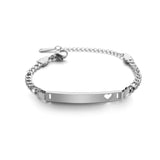 Personalized Heart Bracelet Stainless Steel Nameplate Date
