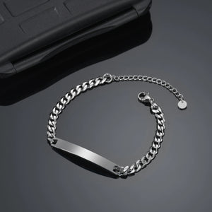 Custom Stainless Steel Name Bracelet, 3 Nameplate Date Jewelry Gift