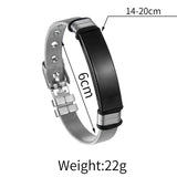 Men's Leather Bracelet Stainless Steel Engraved Nameplate Birthday Gift