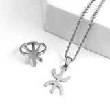 African Berbers Symbol Jewelry Set Amazigh Letter Necklace Bracelet