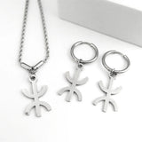 African Berbers Symbol Jewelry Set Amazigh Letter Necklace Bracelet