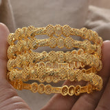 Africa Dubai Bangle For Women African Flower Plated Bangle Bracelets