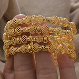 Africa Dubai Bangle For Women African Flower Plated Bangle Bracelets