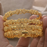 Africa Dubai Bangle For Women African Flower Plated Bangle Bracelets