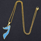 Africa Great Somalia Map Flag Pendant Necklace Stainless Steel Women Men