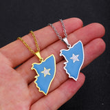 Africa Great Somalia Map Flag Pendant Necklace Stainless Steel Women Men
