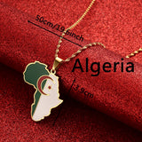 Africa Map & Algeria Map Pendant Necklaces Jewelry Map African Algeria Map Gift